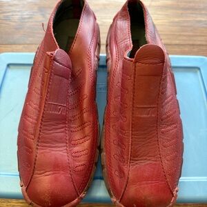 NM70 Red Leather Sport Slip-On Shoes – Comfort Sole, Size 7